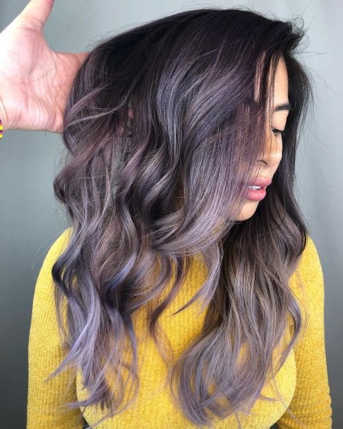 A low-cal majestic pilus color is a muted shade of majestic typically blended alongside grayness or ash xix Coolest Light Purple Hair Colors Right Now