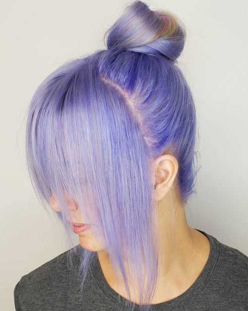 A low-cal majestic pilus color is a muted shade of majestic typically blended alongside grayness or ash xix Coolest Light Purple Hair Colors Right Now