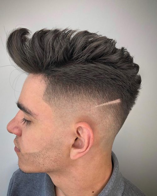 s haircut that combines the classic pompadour hairstyle amongst a razor cutting fade The fifteen Best Examples of Pompadour Fade Haircuts