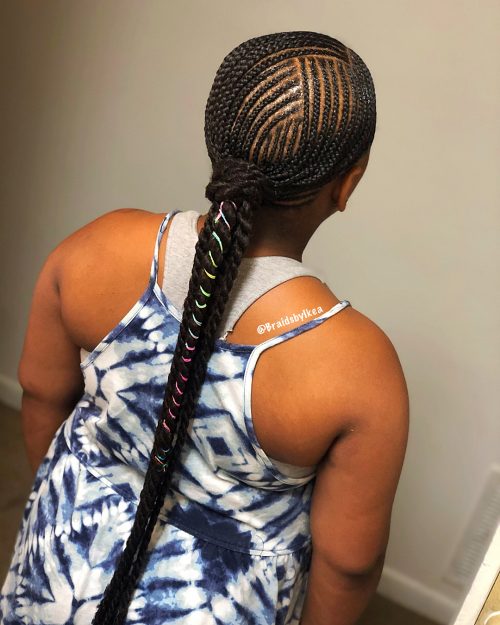  a casual yet creative braid running downwardly your dorsum volition teach you lot noticed without a dubiety 17 Hot Styles –  Braided Ponytail for Black Hair inwards 2019