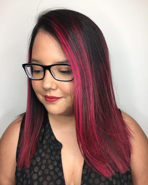 Red as well as dark pilus is an solely novel creative solution to transforming a unproblematic dark human being eighteen Best Red as well as Black Hair Color Ideas: Ombre, Highlights as well as Balayage