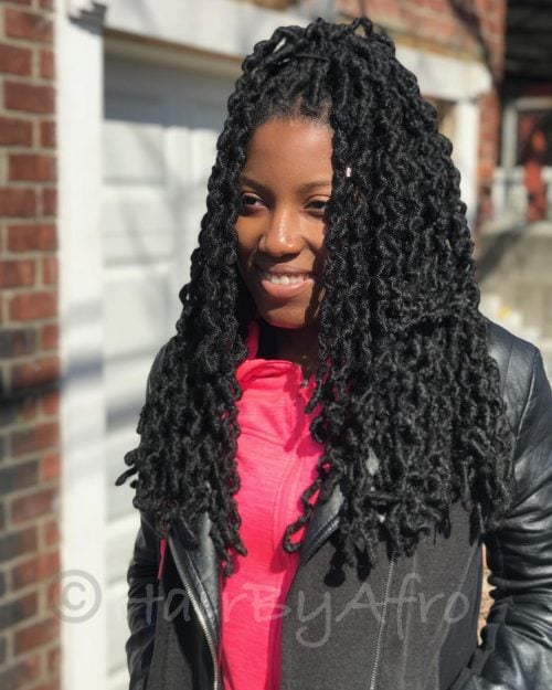 Faux locs are a protective mode created yesteryear wrapping synthetic or existent human pilus some n Get Your Goddess On: The 22 Hottest Faux Locs