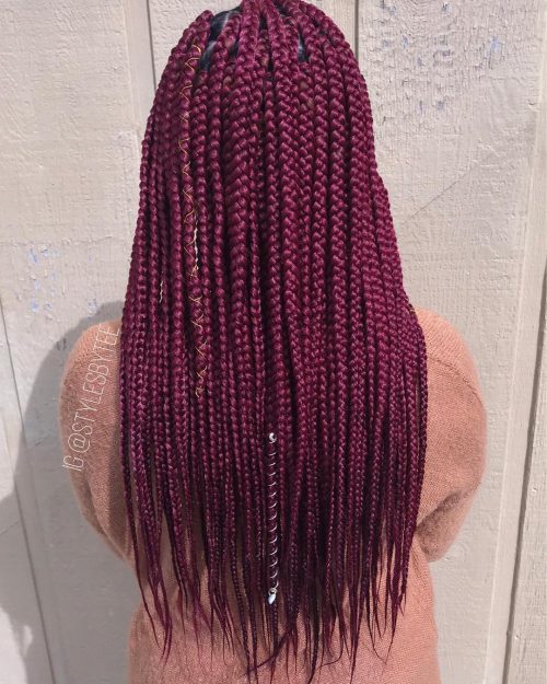 Red box braids are a type of braiding style that divides the pilus into  Here are xv Hot Examples of Red Box Braids