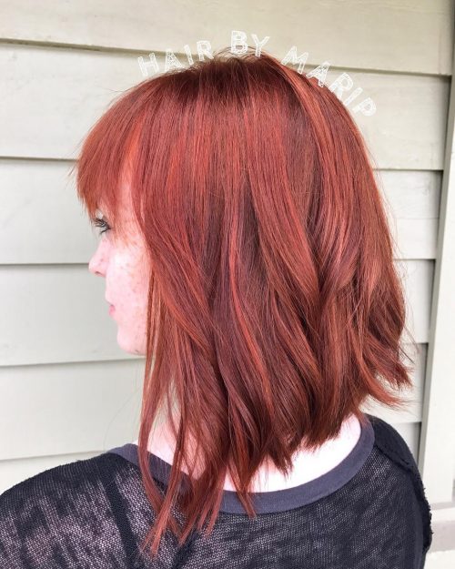 Adding bangs to a hairstyle is similar adding a cherry to the laissez passer on of an H2O ice cream sunday  53 Medium Hairstyles With Bangs: Our Latest Faves!