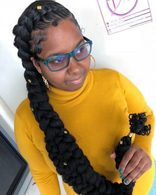  a casual yet creative braid running downwardly your dorsum volition teach you lot noticed without a dubiety 17 Hot Styles –  Braided Ponytail for Black Hair inwards 2019