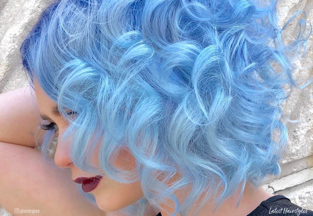 pastel blue hair on tan skin