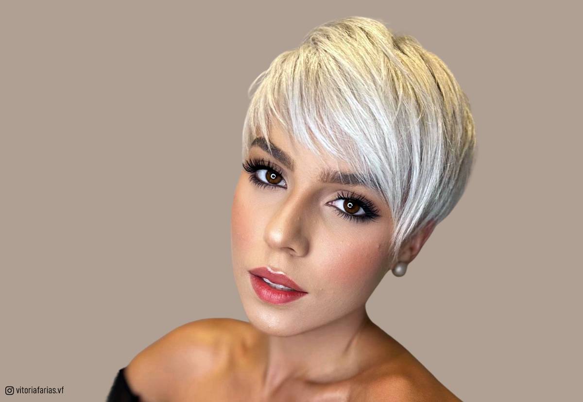 Image of Asymmetrical pixie haircut for oval faces