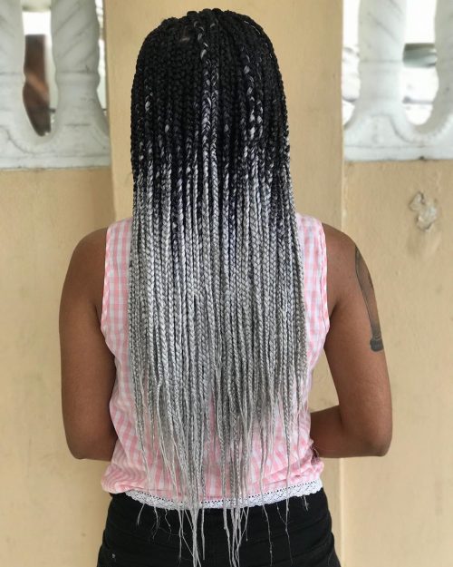 Blonde box braids are a protective braiding style characterized past times having a foursquare or box xv Blonde Box Braids That are Straight Fire