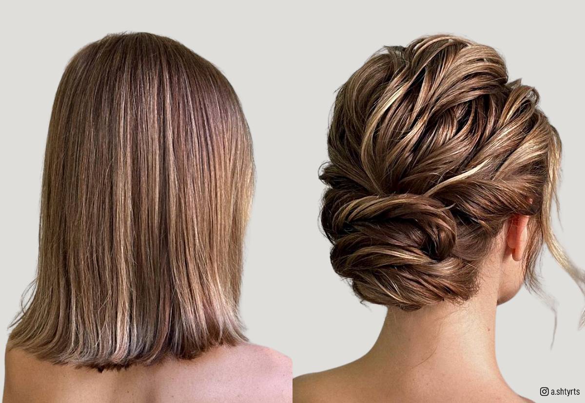 Image of Half updo hairstyle for short hair girls