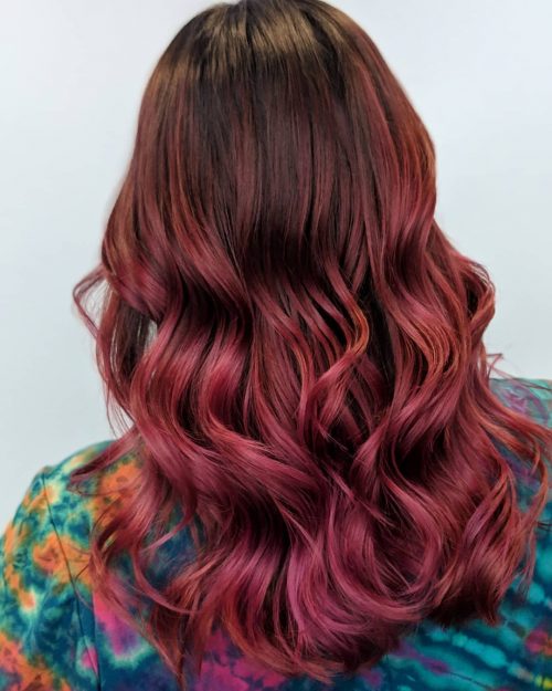 A ruddy ombre pilus color is when the pilus is dyed alongside ruddy in addition to some other color that gradually  27 Blazing Hot Red Ombre Hair Color Ideas