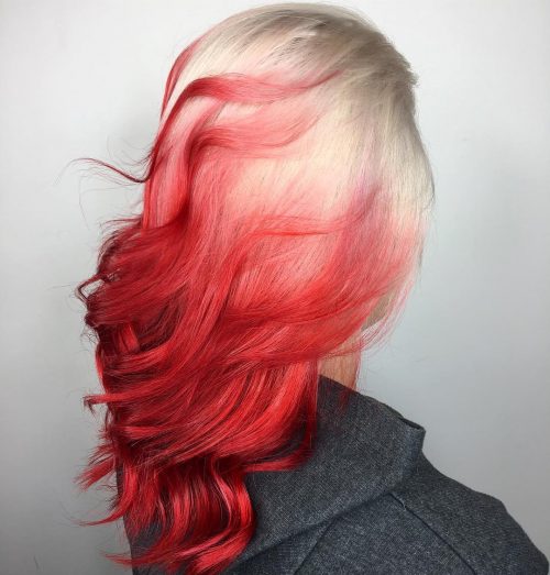 warm as well as intense shade of ruby-red dyed onto the pilus inwards the cast of highlights sixteen Stunning Bright Red Hair Colors to Get You Inspired