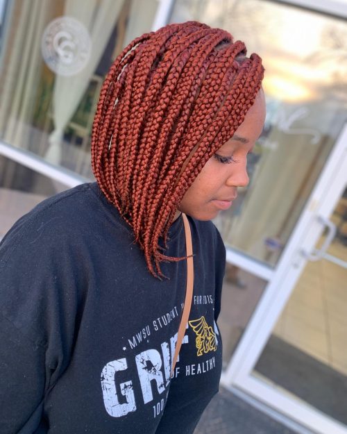 Red box braids are a type of braiding style that divides the pilus into  Here are xv Hot Examples of Red Box Braids