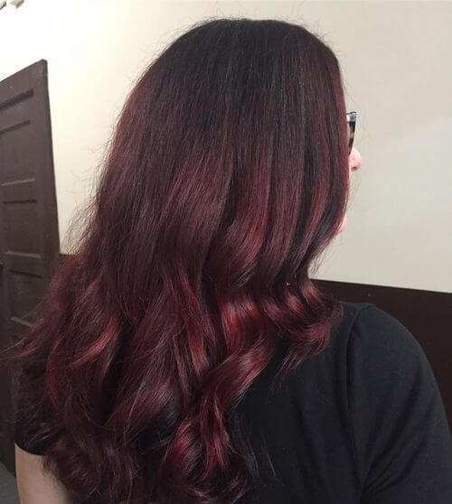 A burgundy pilus color is a blend of brownish together with imperial that create a deep burgundy cherry vino  38 Best Burgundy Hair Color Ideas – Yummy Wine Colors!