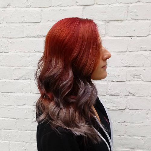 A ruddy ombre pilus color is when the pilus is dyed alongside ruddy in addition to some other color that gradually  27 Blazing Hot Red Ombre Hair Color Ideas