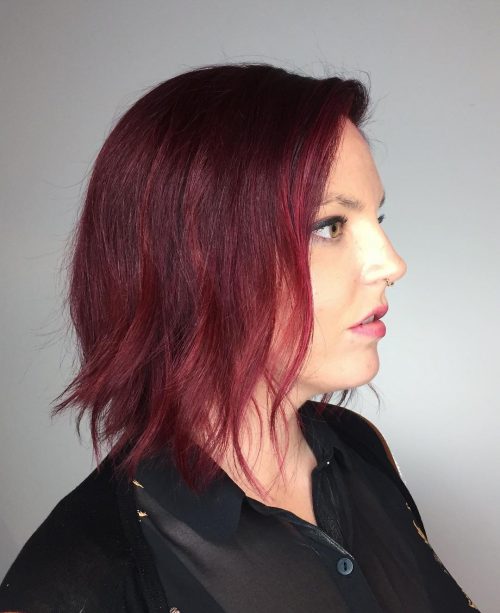 Red violet pilus is a daring pilus color shade that has hints of cherry-red together with violet infused toge 17 Greatest Red Violet Hair Color Ideas You’ll See This Year