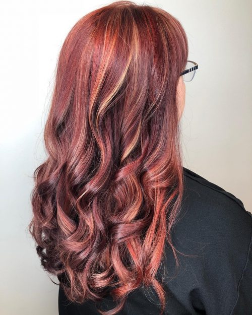 Red Violet Hair Color With Blonde Highlights Find Your Perfect