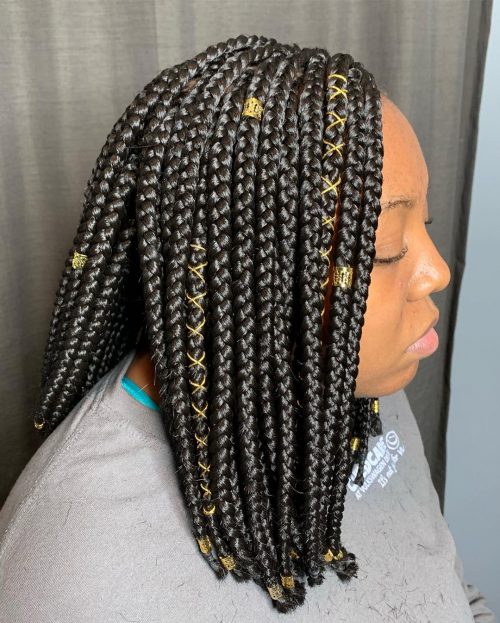 braiding protective style where the braids appear  xvi Lit Short Box Braids You Have to See