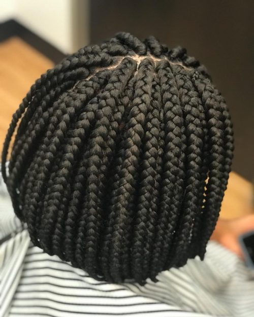 braiding protective style where the braids appear  xvi Lit Short Box Braids You Have to See