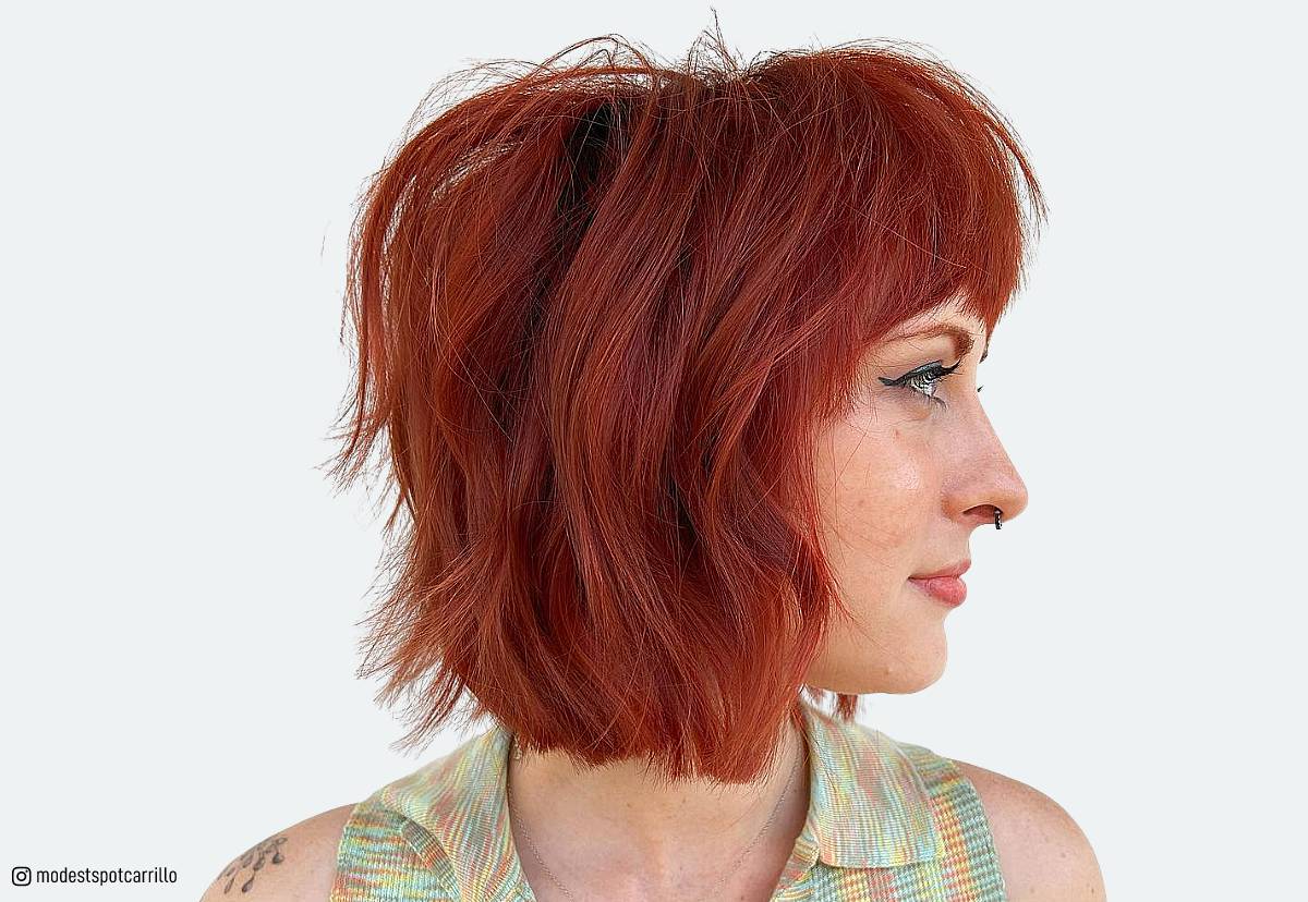 short hairstyles with red streaks