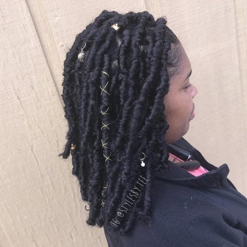 Faux locs are a protective mode created yesteryear wrapping synthetic or existent human pilus some n Get Your Goddess On: The 22 Hottest Faux Locs