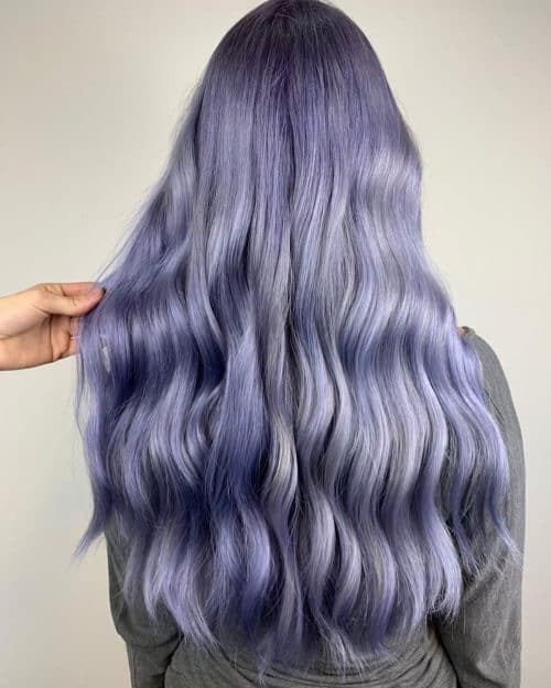 A low-cal majestic pilus color is a muted shade of majestic typically blended alongside grayness or ash xix Coolest Light Purple Hair Colors Right Now