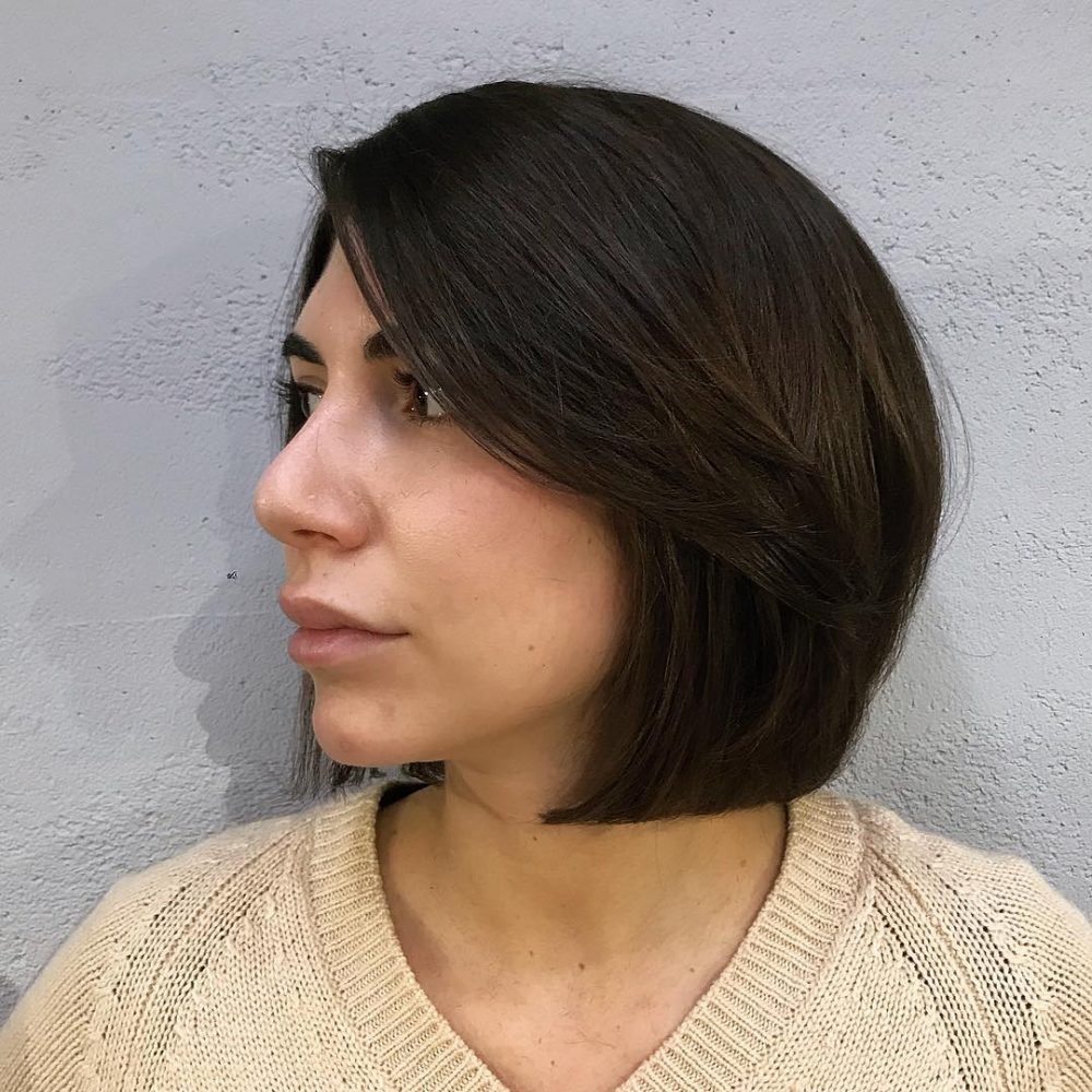 Bob With Sideswept Bangs - wavy bob with side bangs