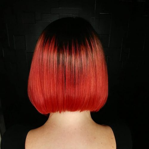 A ruddy ombre pilus color is when the pilus is dyed alongside ruddy in addition to some other color that gradually  27 Blazing Hot Red Ombre Hair Color Ideas