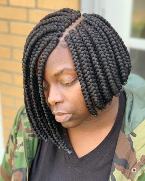 braiding protective style where the braids appear  xvi Lit Short Box Braids You Have to See