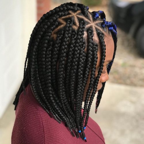 braiding protective style where the braids appear  xvi Lit Short Box Braids You Have to See