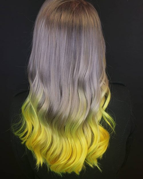 A xanthous pilus color is a fashion color that is brighter 21 Surprisingly Trendy Yellow Hair Color Ideas