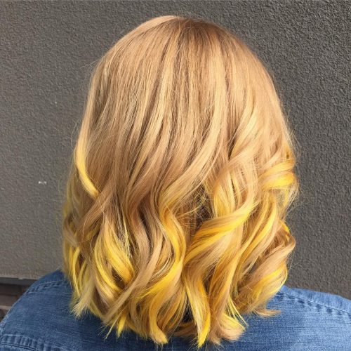 A xanthous pilus color is a fashion color that is brighter 21 Surprisingly Trendy Yellow Hair Color Ideas